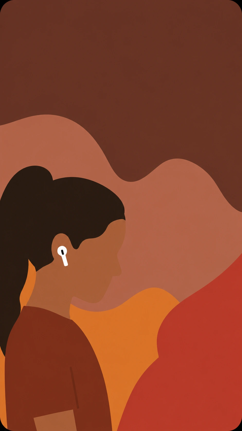 Ilustração de uma pessoa de perfil usando um fone de ouvido.